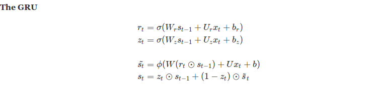 GRU equations