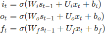 LSTM equations